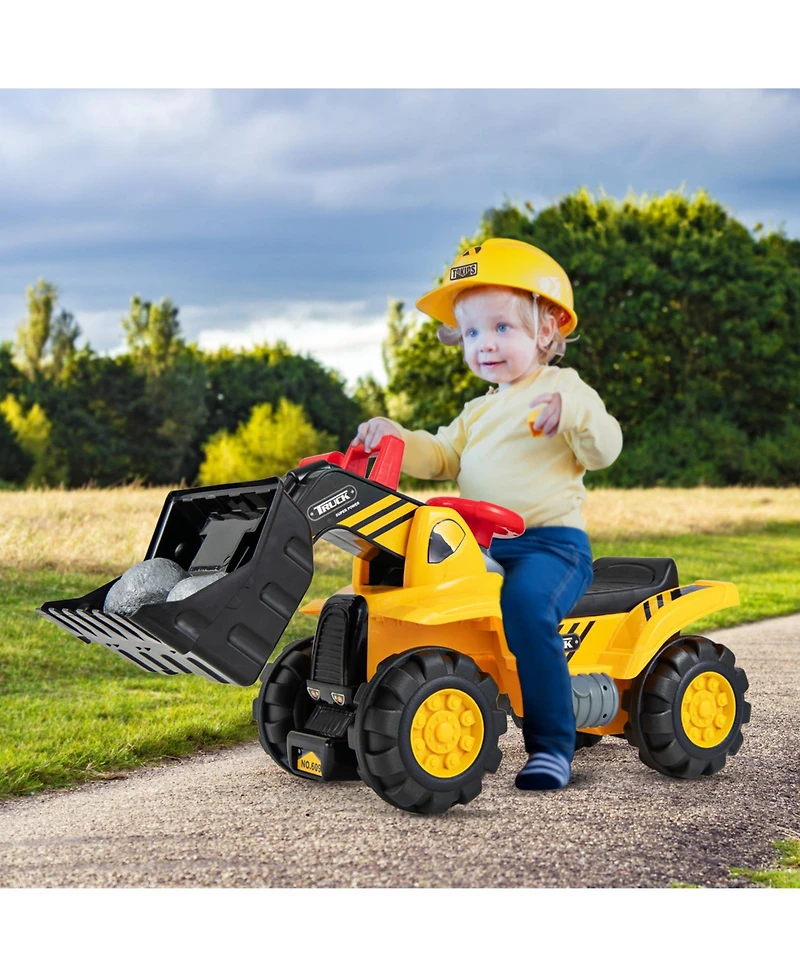 Kids Ride-On Bulldozer Toy Play Truck with Adjustable Bucket Fun Ride-On for Toddlers