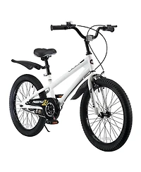 RoyalBaby Freestyle 20 Inch Kids Bike with Kickstand & Water Bottle, White