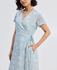 Reistor Women's Maxi Wrap Dress Florals