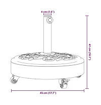 Parasol Base with Wheels for 1.5"/1.9" Poles 59.5 lb Round