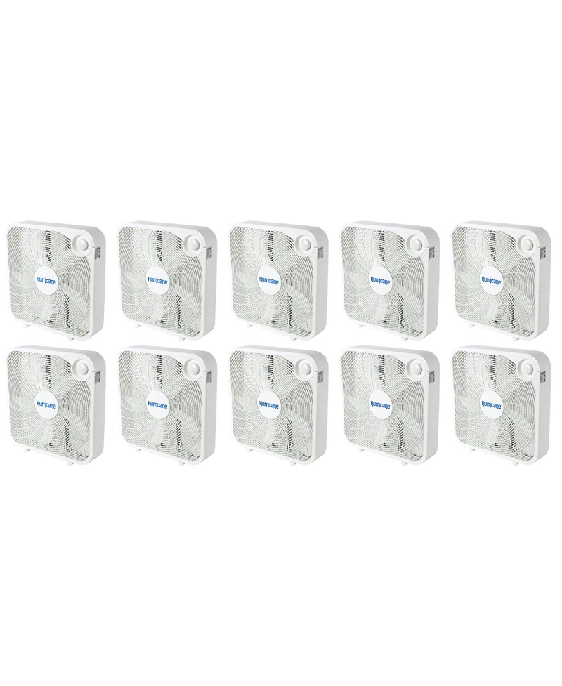 Hurricane 20" Classic Series Floor Box Fan with 3 Speed Settings, 10 Pack, White