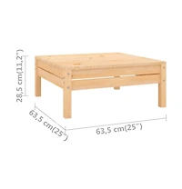 Patio Footstool Solid Wood Pine