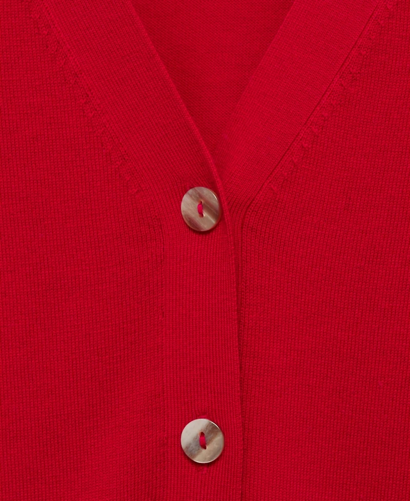 Mango Women's Mulberry Silk Blend Ribbed Cardigan Sweater