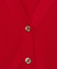 Mango Women's Mulberry Silk Blend Ribbed Cardigan Sweater