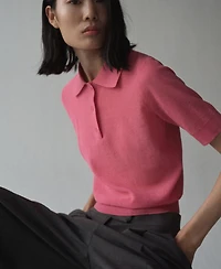 Mango Women's Knitted Polo-Neck Sweater