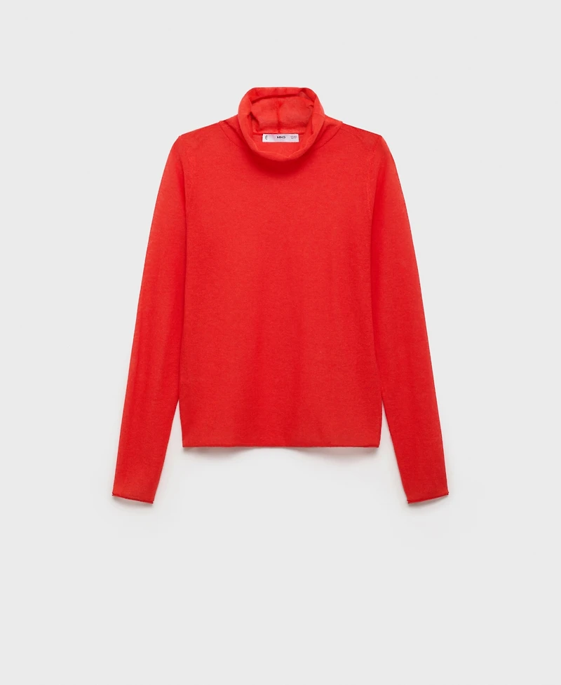 Mango Women's Semi-Transparent Turtleneck Sweater