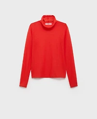 Mango Women's Semi-Transparent Turtleneck Sweater