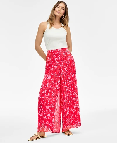 I.n.c. International Concepts Women's Floral-Print Chiffon Wide-Leg Pants, Exclusively at Macy's