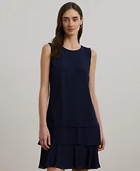 Lauren Ralph Women's Crinkle Georgette Shift Dress