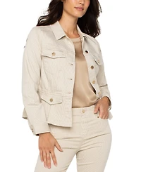 Liverpool Los Angeles Petite Long-Sleeve Peplum Jacket