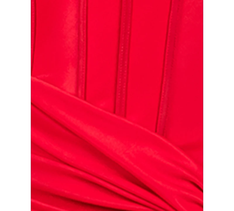 Alex & Sophia Juniors' Corset Draped-Front Side-Slit Gown