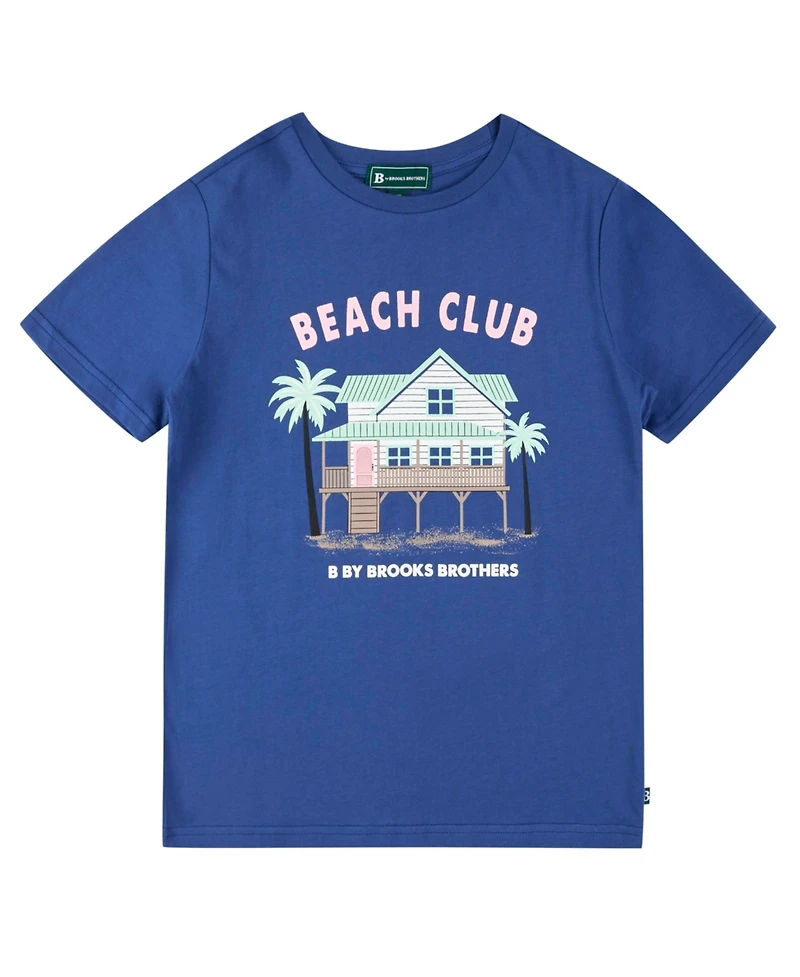 B By Brooks Brothers Big Boys Beach Club Graphic T-Shirt