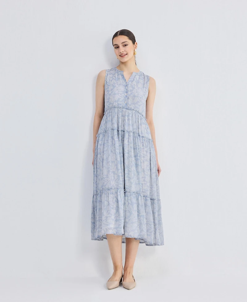 Reistor Women's The Perfect Resort Floral Midi Periwinkle Blue