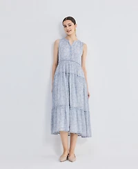 Reistor Women's The Perfect Resort Floral Midi Periwinkle Blue