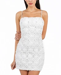 Alex & Sophia Juniors' Embellished Soutache Bodycon Dress