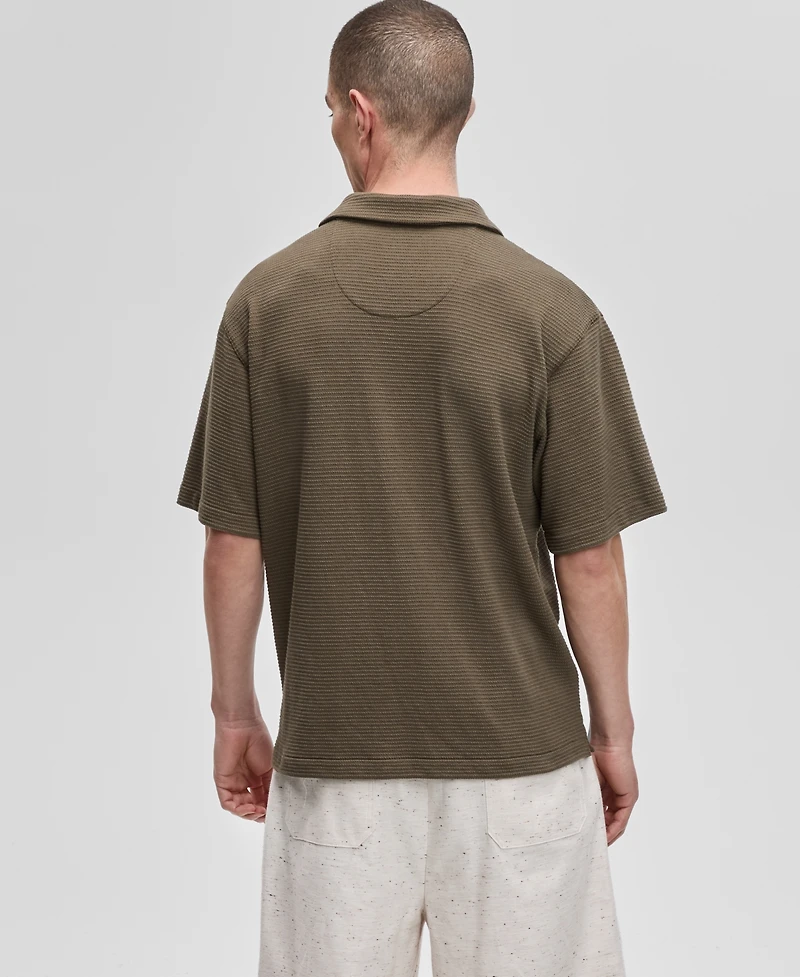 Mode of One Men's Textured Knit Polo Shirt, Exclusively at Macy's