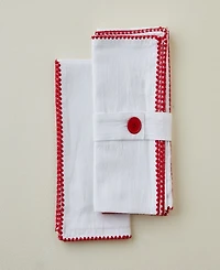 Tableau Embroidered Edge Napkins, Set of 4