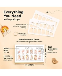 Nova Baby's First Year Photo Frame, 12 Months Newborn Baby Picture Monthly Birthday Milestone Collage