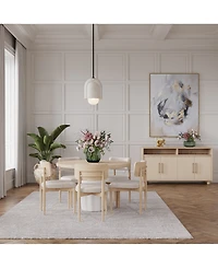 Lunare 6-Pc. Dining Set (Round Table & 5 Curved Chairs), Created for Macy's