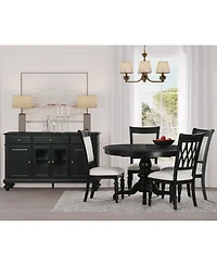 Daria 5-Pc. Dining Set (Round Table & 4 Upholstered Back Side Chairs), Created for Macy's