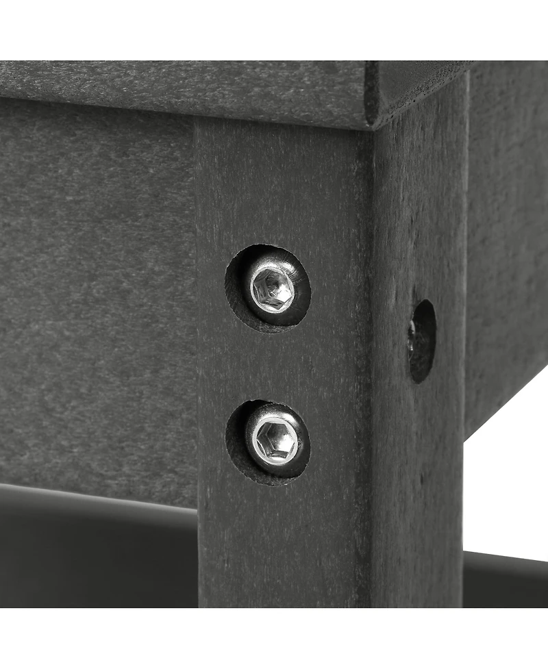 7-Piece Hdpe Outdoor Rectangular Patio Dining Table Set with Side Chairs