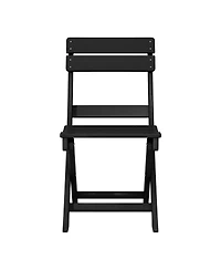 3-Piece Outdoor Hdpe Folding Patio Bistro Table and Chairs