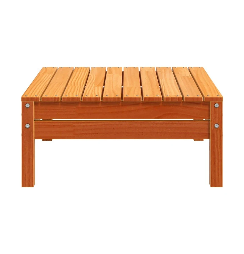 Patio Footstool Wax Brown Solid Wood Pine