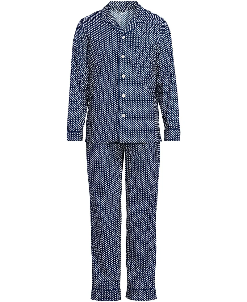Lands' End Men's Long Sleeve Essential Pajama Set