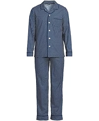 Lands' End Men's Long Sleeve Essential Pajama Set