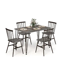 5-Piece Dining Table Set for 4 with 360 Swivel Feet for Small Place