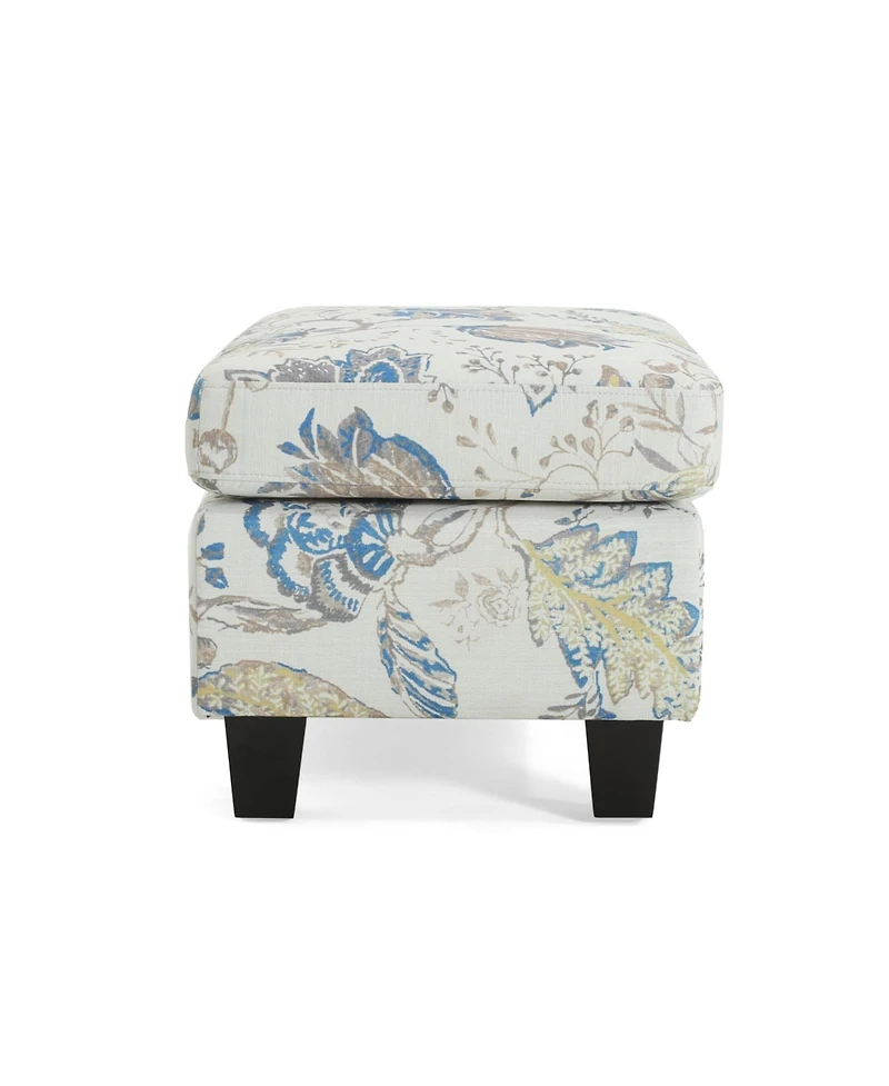 Streamdale Springfield Upholstered Ottoman, Beige&Blue