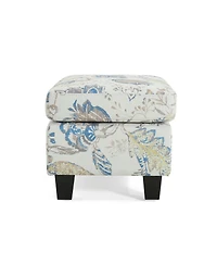 Streamdale Springfield Upholstered Ottoman, Beige&Blue