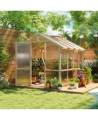 Outsunny 6.6 x 8 ft. Polycarbonate house Wooden Walk-in house Kit