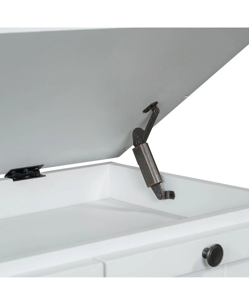 Streamdale Classic Storage Bench with Cushioned Seat and Three Drawers for Entryway and Living Room (Light Gray)