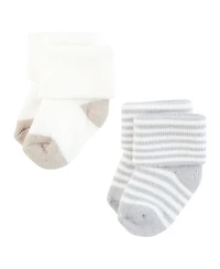 Touched by Nature Baby Boys Unisex Organic Cotton Socks, Neutral Stripes
