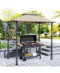 Outsunny 8' x 5' Grill Gazebo, 2-Tier Outdoor Bbq Gazebo,