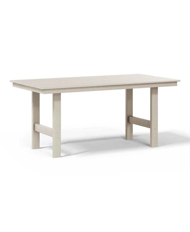 7-Piece Hdpe Outdoor Rectangular Patio Dining Table Set
