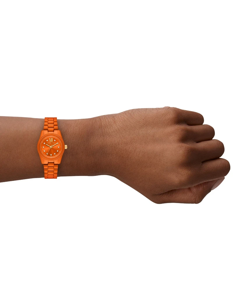 Michael Kors Women's Limited-Edition Lexington Three-Hand Orange Stainless Steel Watch, 26mm