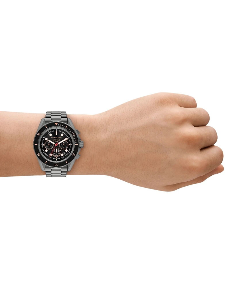 Michael Kors Men's Maritime Chronograph Gunmetal Stainless Steel Watch, 45mm