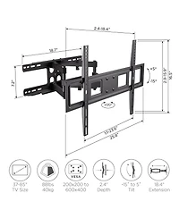 ProMounts Full Motion Tv Wall Mount for TVs 37"