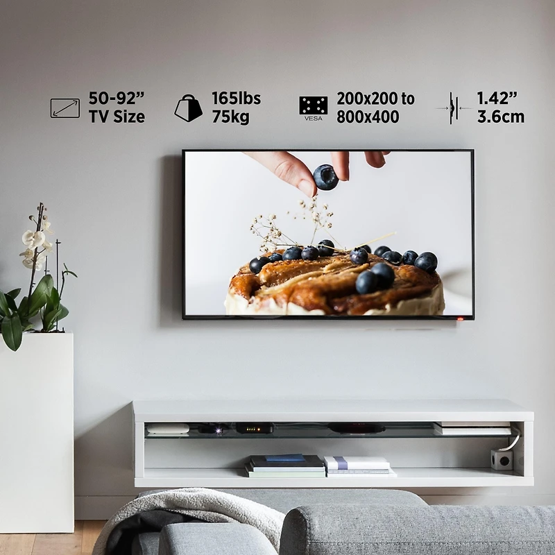 ProMounts Flat / Fixed Tv Wall Mount for 50" to 92" TVs up to 165lbs