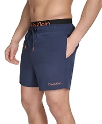 Calvin Klein Men's Logo Elastic Waist Modern Euro 5" Volley Swim Trunks
