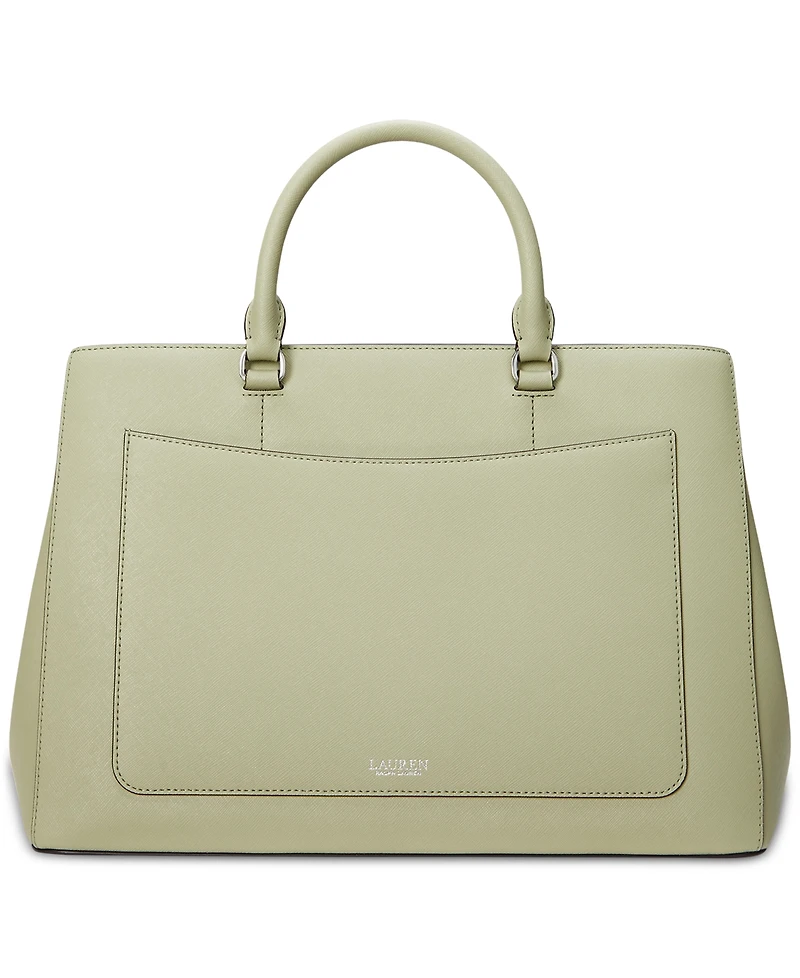 Lauren Ralph Lauren Crosshatch Leather Large Hanna Satchel