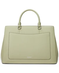Lauren Ralph Lauren Crosshatch Leather Large Hanna Satchel