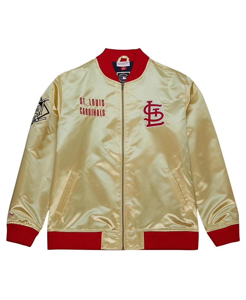 Men's Mitchell & Ness Gold St. Louis Cardinals Og 2.0 Lightweight Satin Full-Zip Jacket