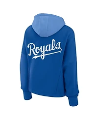 Fanatics Women's Royal Kansas City Royals Oversized High Hip Legacy Fleece Pullover Hoodie