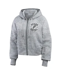 Wear by Erin Andrews Women's Heather Gray San Antonio Spurs Speckled Radiator Full-Zip Hoodie