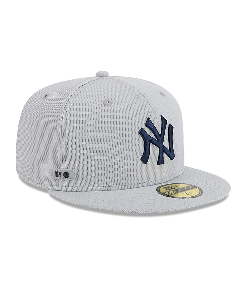 New Era Men's Gray York Yankees 2025 Mlb Clubhouse 59FIFTY Fitted Hat