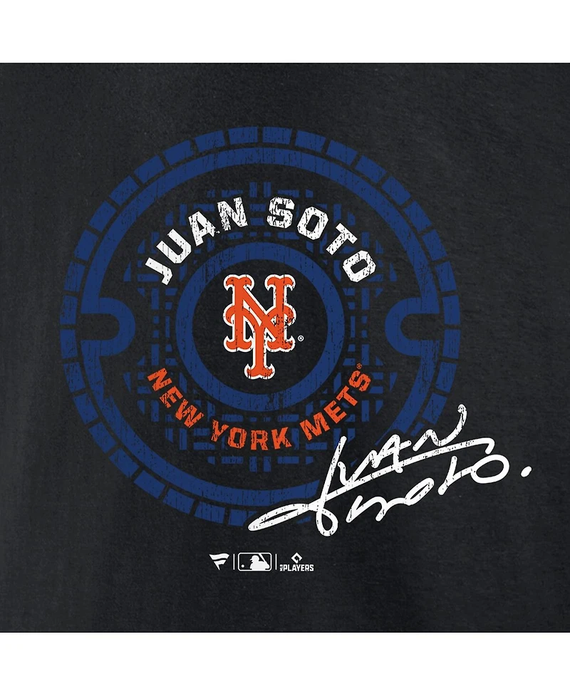 Fanatics Men's Juan Soto Black New York Mets Seal Logo T-Shirt