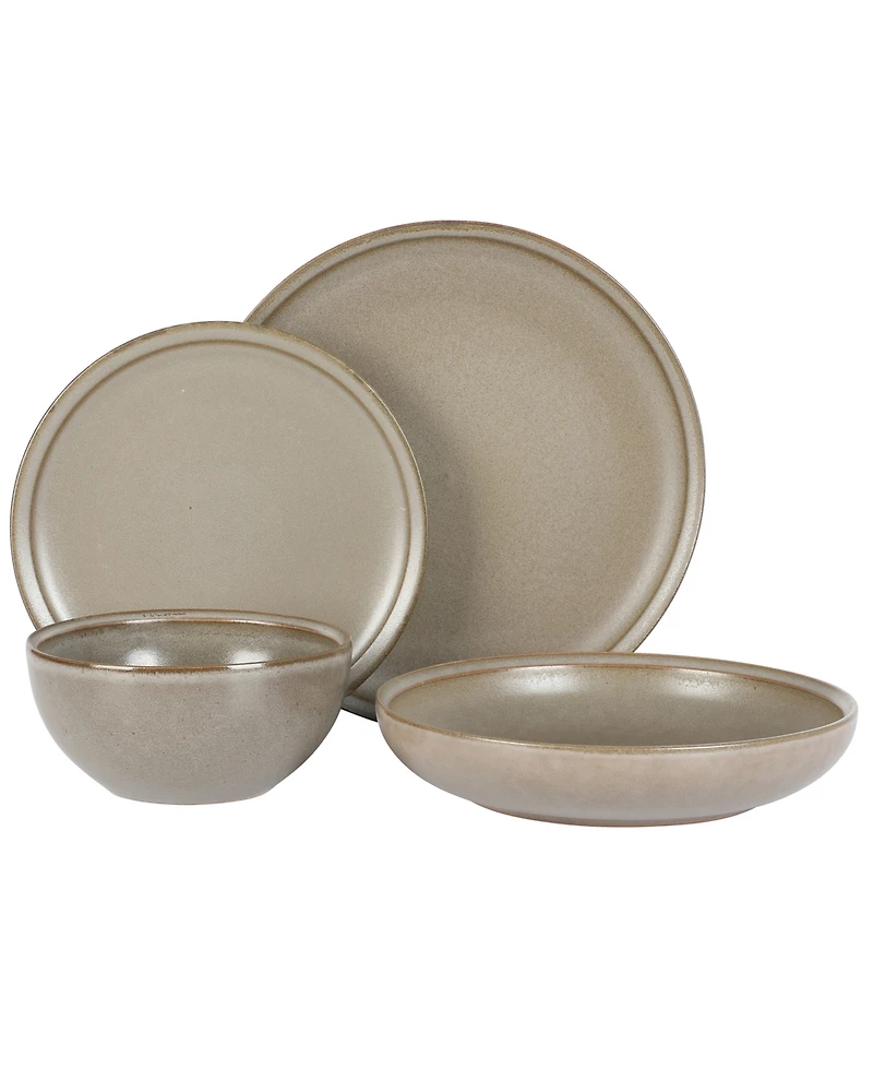 Gibson Elite Beckett Stoneware Matte Reactive Glaze 16 Pc. Dinnerware Set, Service for 4